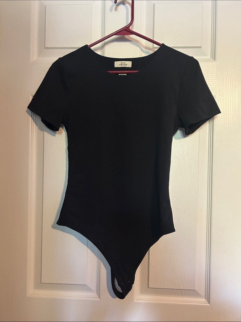Babaton Black Short-Sleeve Crewneck Bodysuit